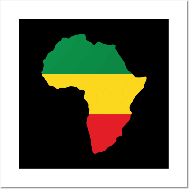 Green, Gold (Yellow) & Red Africa Flag Wall Art by forgottentongues